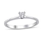 0.12 Karat Pırlanta Tektaş Yüzük - E F VS - V Üçgen Tırnak